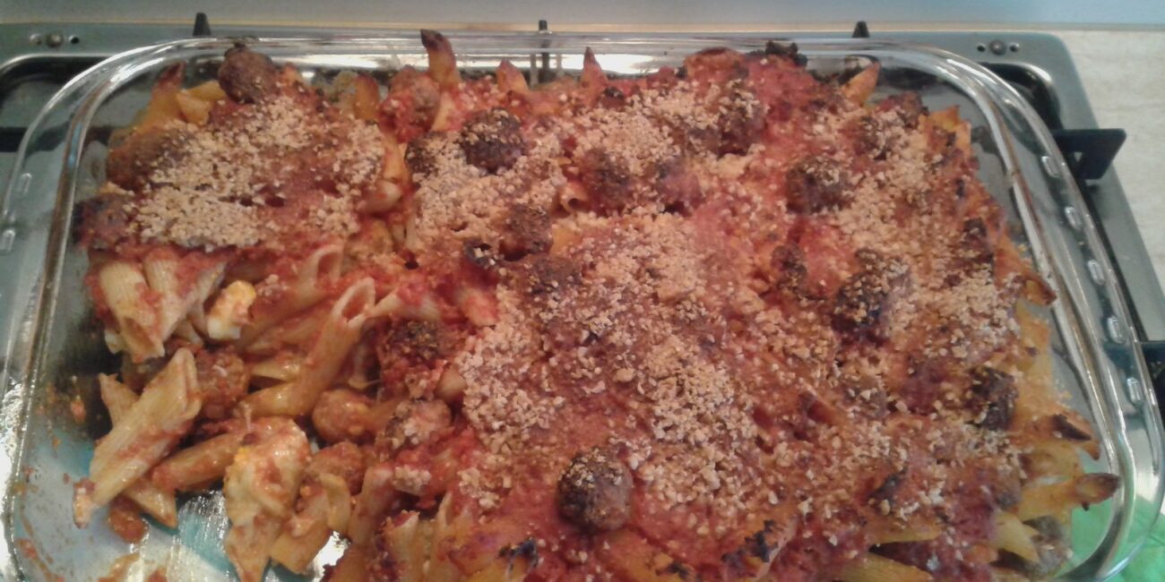 Teglia di pasta al forno con melanzane